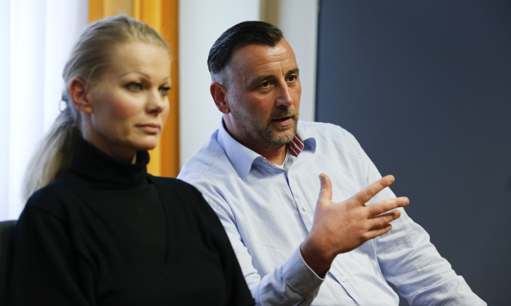 Bachmann and Oertel, leaders of anti-immigration group PEGIDA, a German abbreviation for "Patriotic Europeans against the Islamization of the West", are pictured during a Reuters interview in Dresden